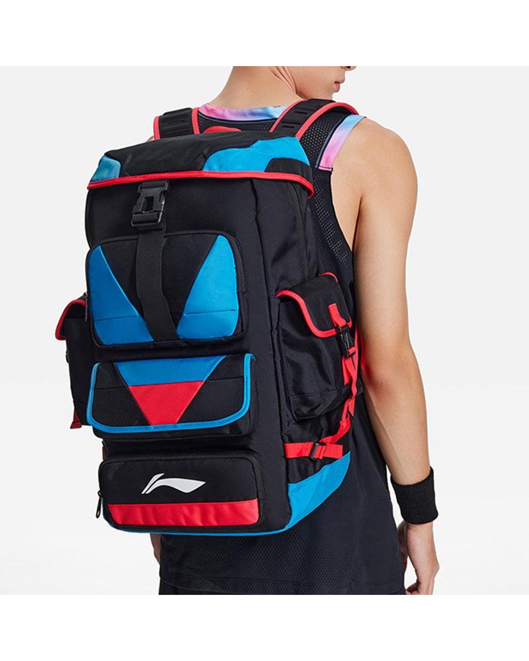 Li-ning Blue Basketball Outdoor Backpack Large
