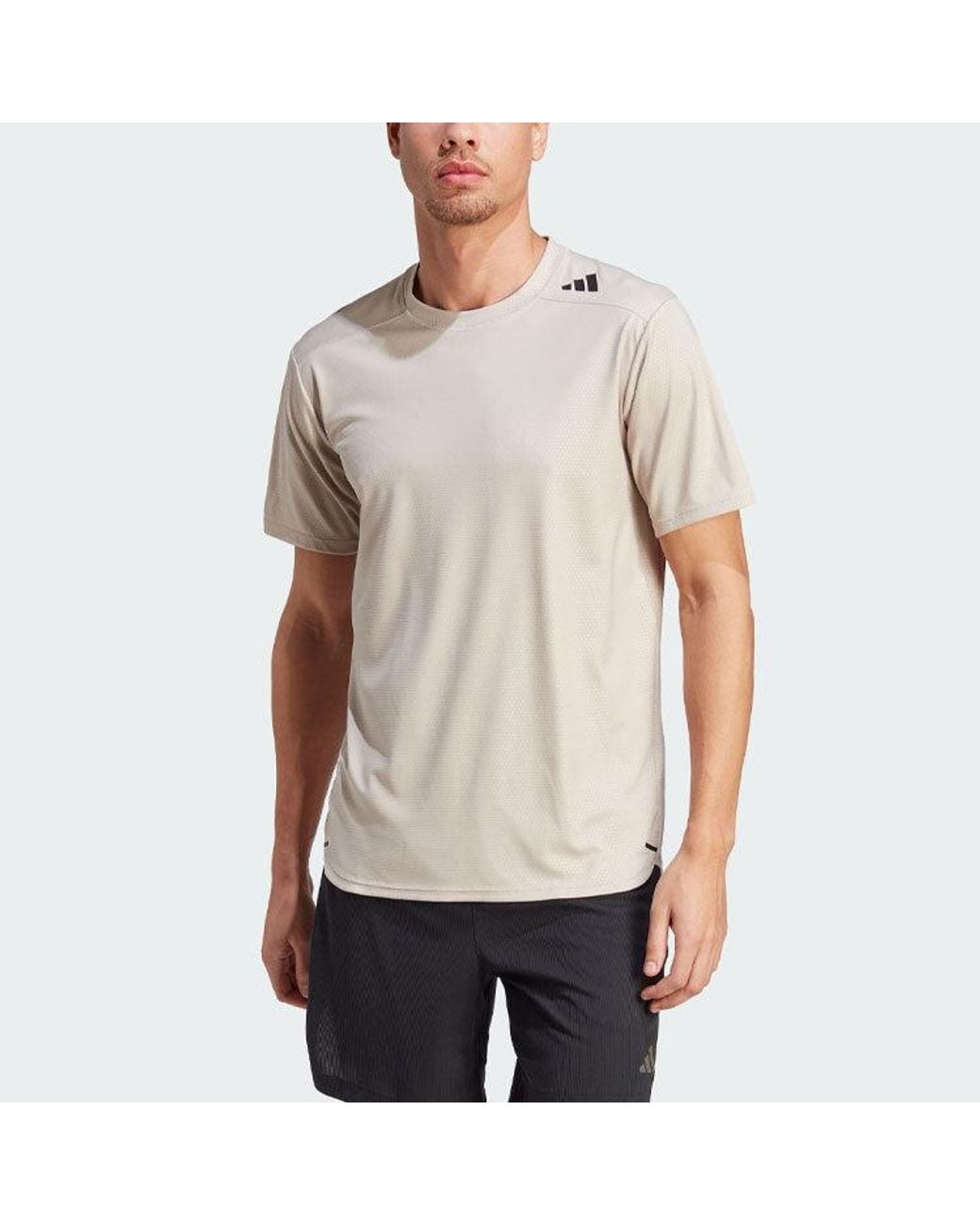 Adidas White D4T Strength Workout T-Shirt 'Wonder' for men