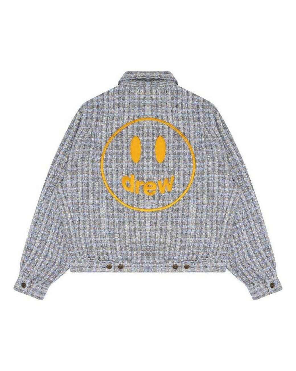 Drew House Gray Boucle Mascot Oversized Trucker Jacket for men