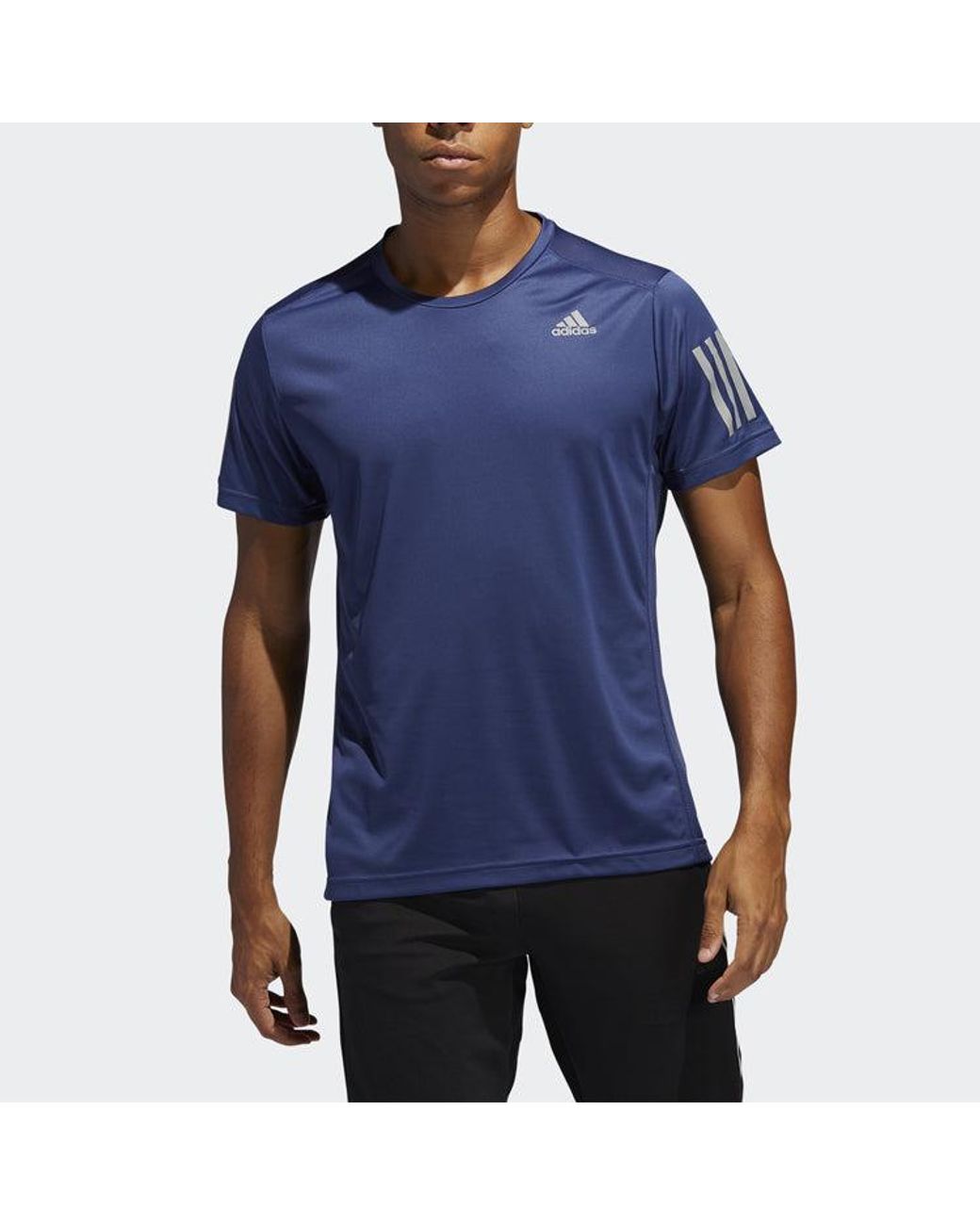 Adidas Blue Own The Run Sports Short Sleeve Tee for men