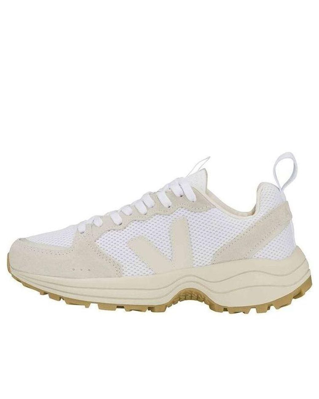 Veja White Venturi Suede Lace-Up Pierre Natural'