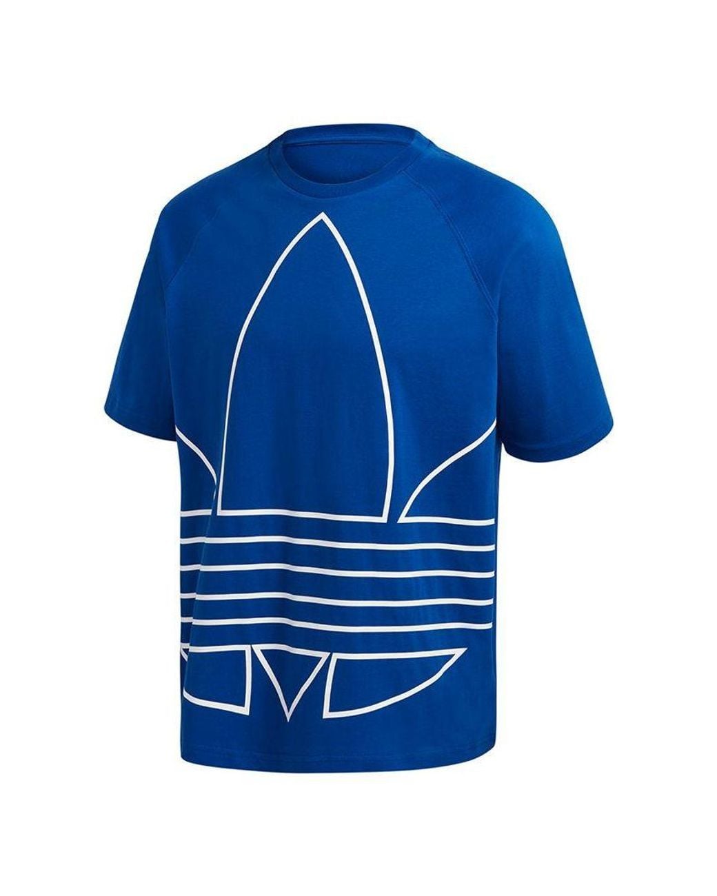 Adidas Blue Originals Bg Trf Out Tee Logo Printing Sports Round Neck Short Sleeve for men