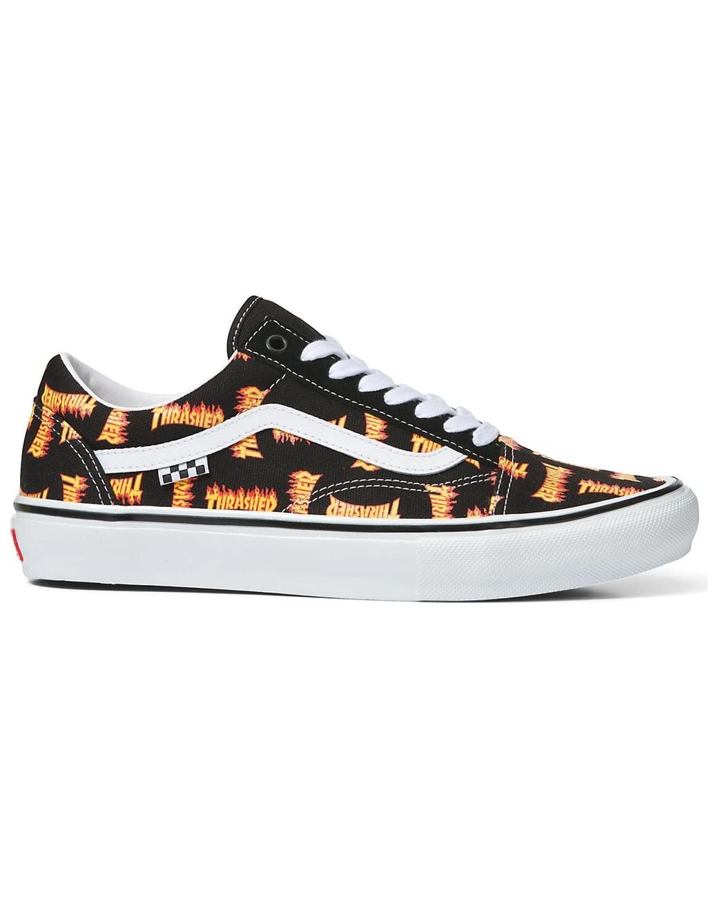 Vans Brown Thrasher X Skate Old Skool 'Allover Thrasher Flame Logo' for men