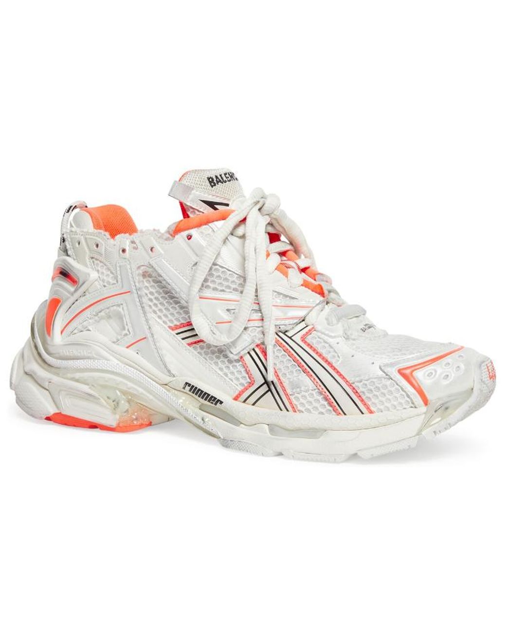 Balenciaga White Runner Sneakers Fluo Mesh And Nylon' for men