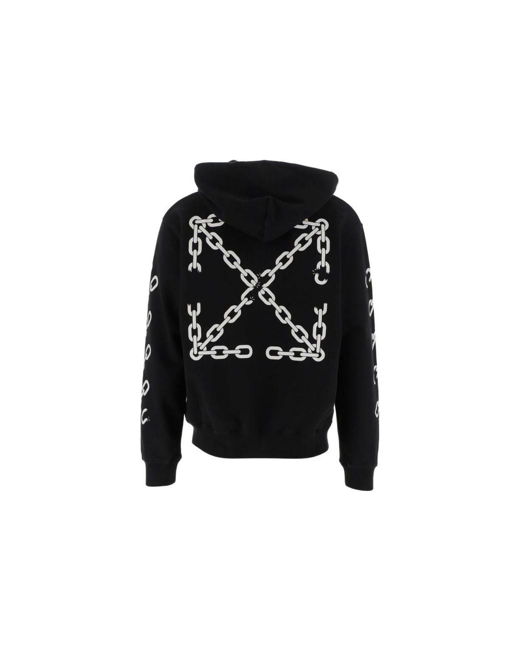 Off-White c/o Virgil Abloh Black Fw22 Chain Logo Printing Zipper Loose Fit Autumn for men