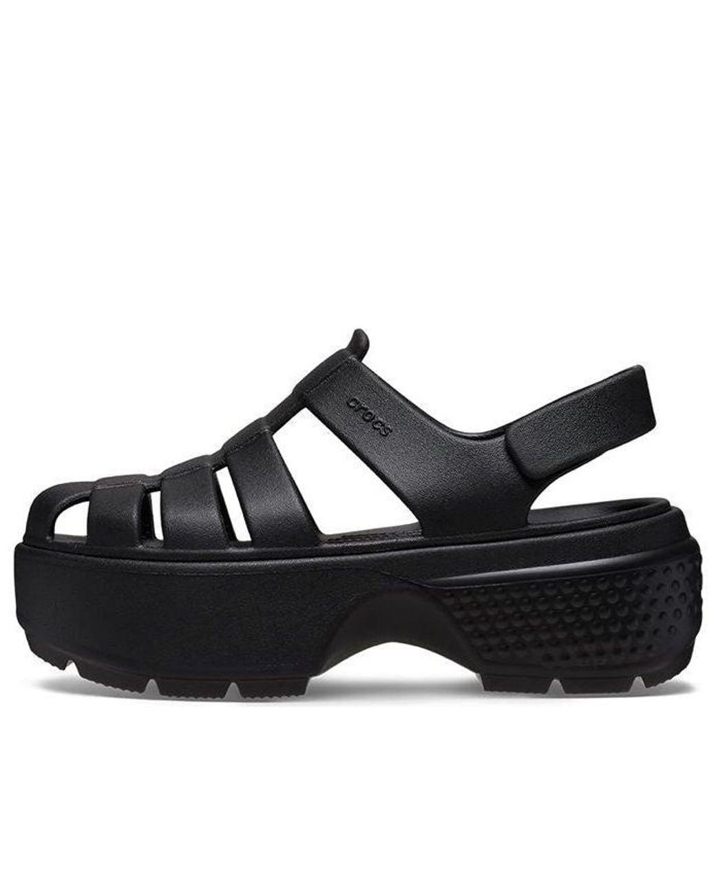 CROCSTM Black (Wmns) Stomp Fisherman Sandals