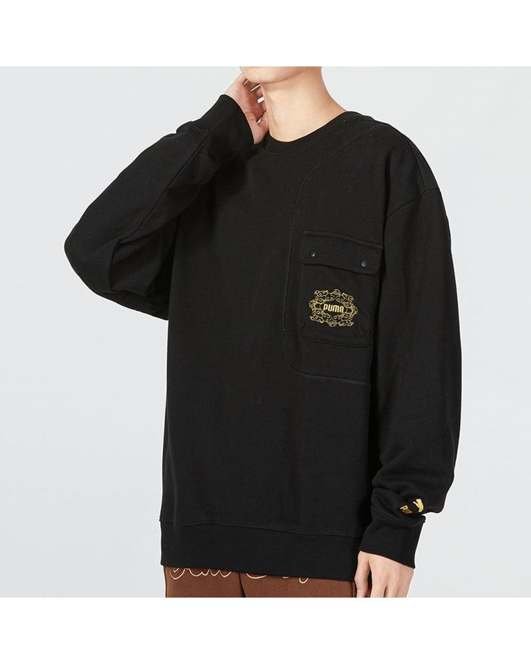 PUMA Black Das Cc Graphic Crew Sweater for men