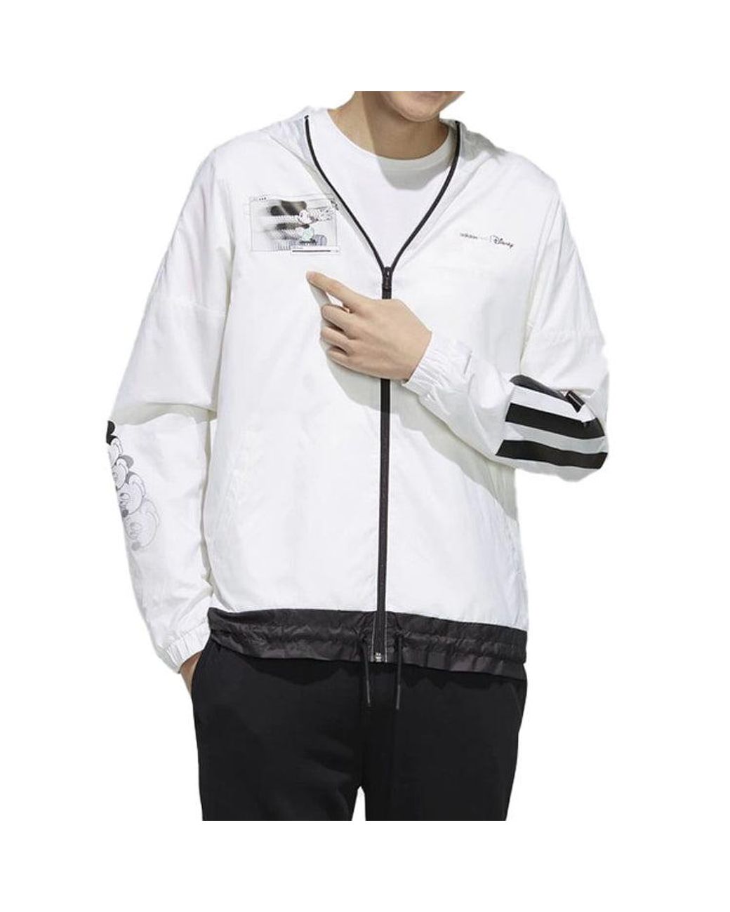 Adidas Blue Neo Mickey Casual Sports Hooded Jacket for men
