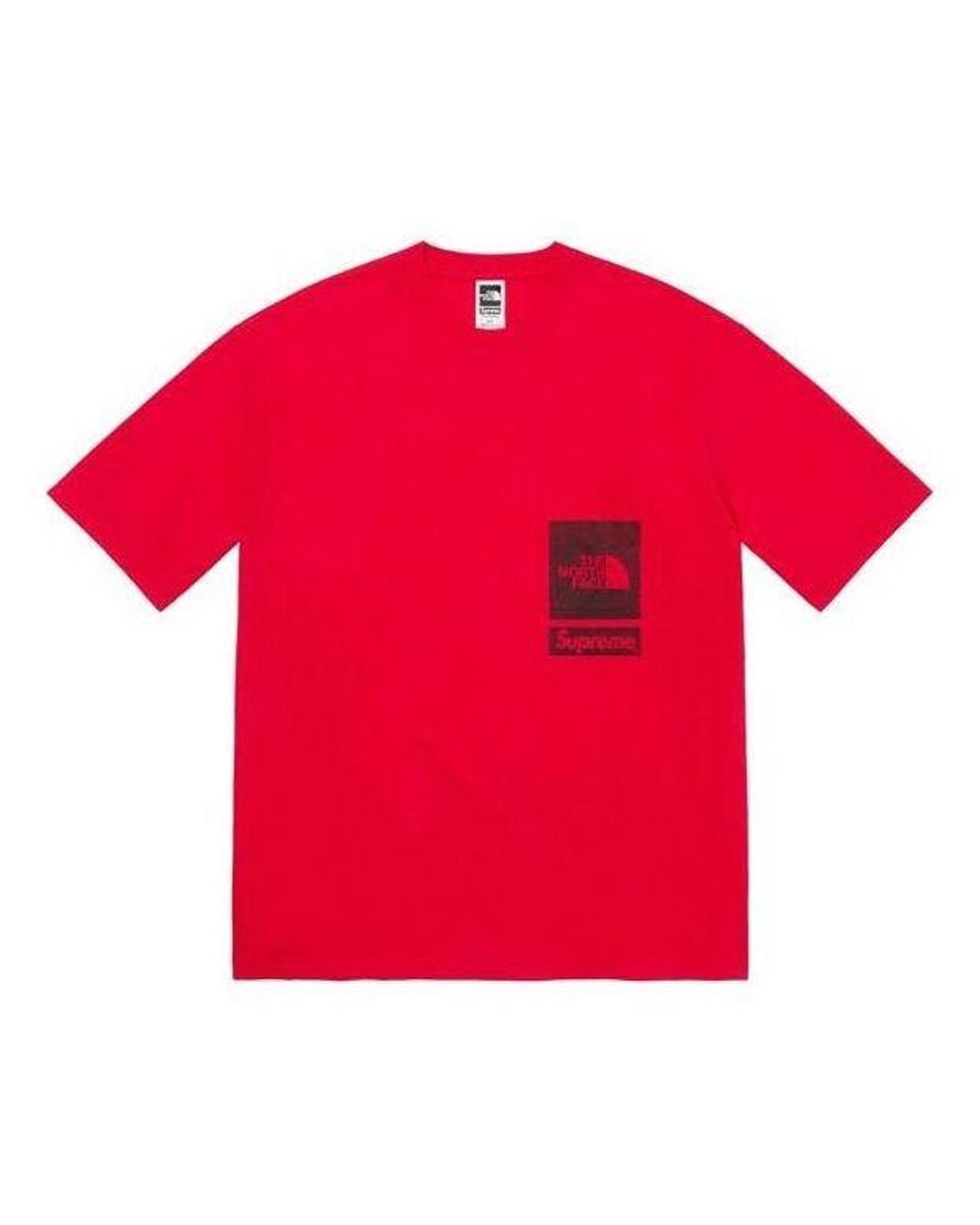 Supreme X The North Face Printed Pocket T-Shirt in Red for Men