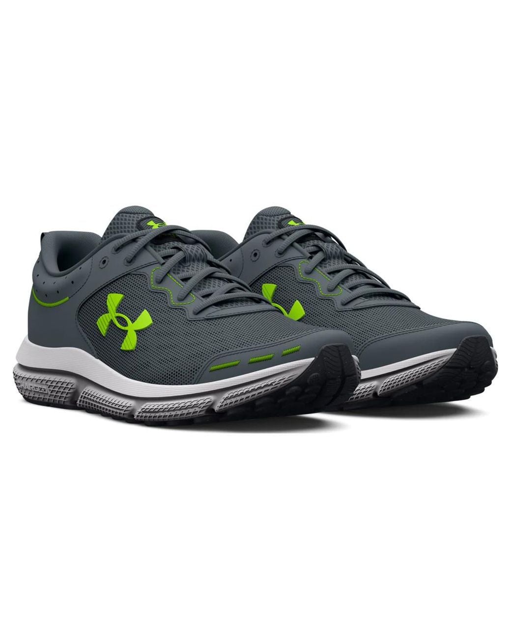 Under Armour Blue Charged Assert 4E Wide 'Gravel Lime Surge' 3026176-101 for men
