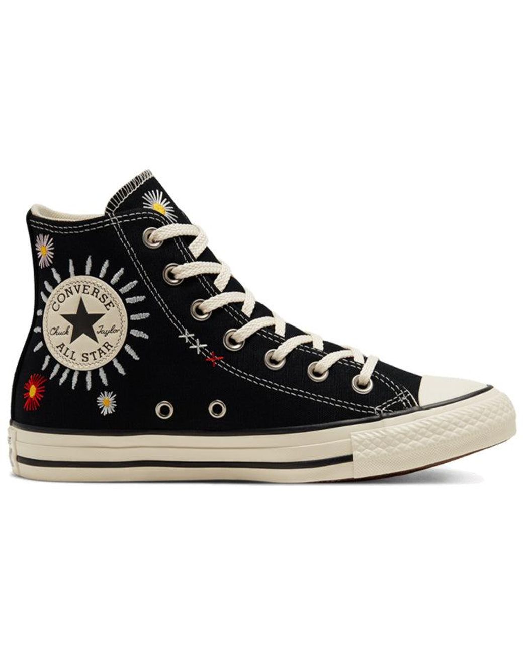 Converse Black (Wmns) Chuck Taylor All Star High 'Daisy Embroidery