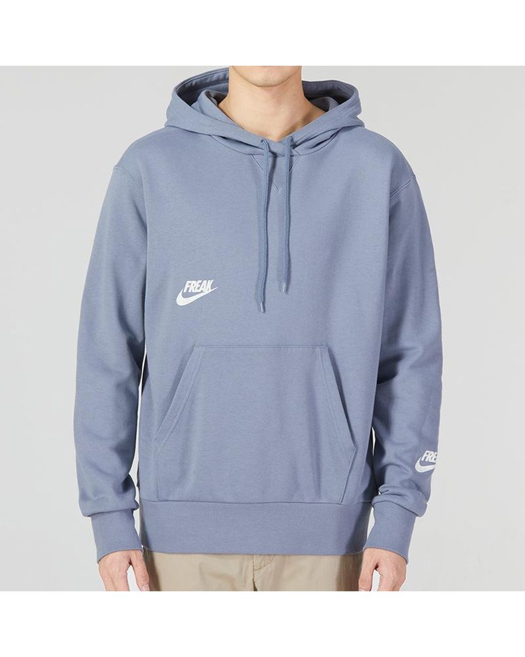 Nike Blue Logo Printing Drawstring Hooded Casual for men