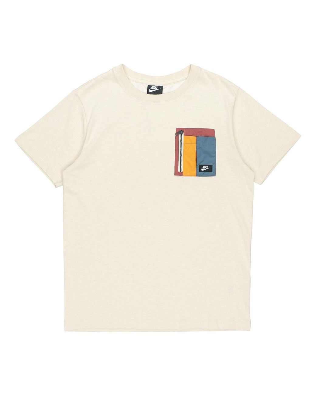 Nike White Sportswear Zipper Pocket Design Short Sleeve for men