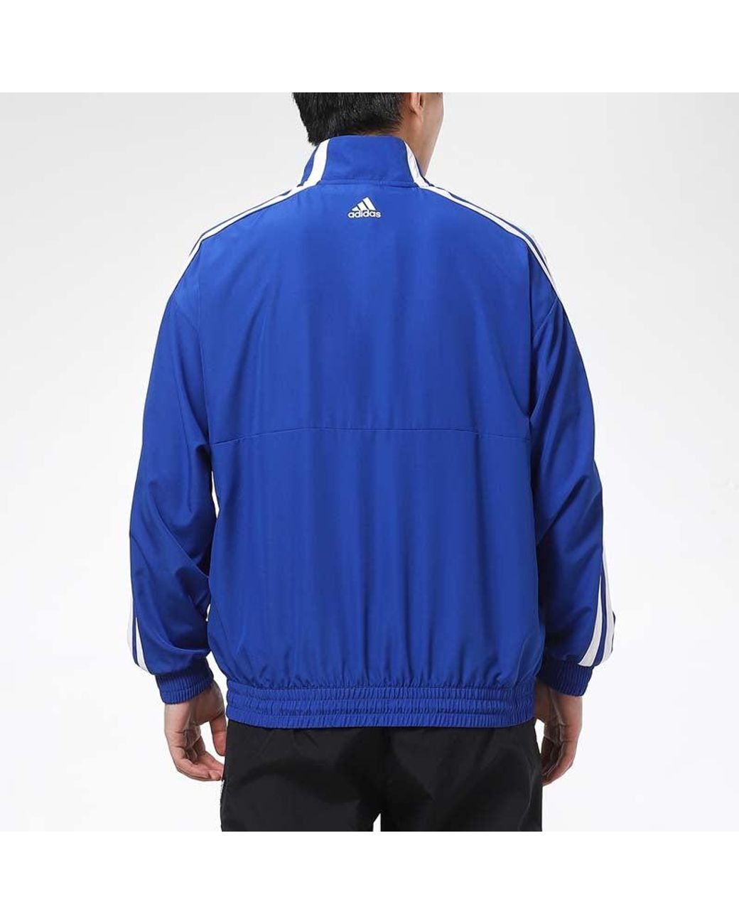 Adidas Blue T-Mac Classic Stripes Logo Half-Zipped Sports Jacket for men