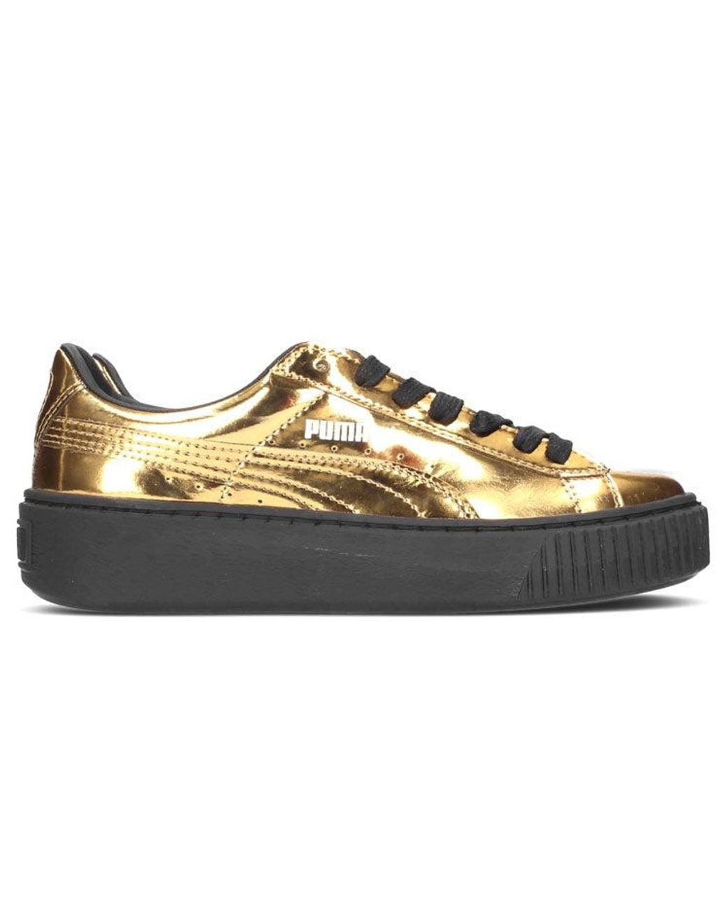PUMA Brown (Wmns) Basket Platform 'Metallic'