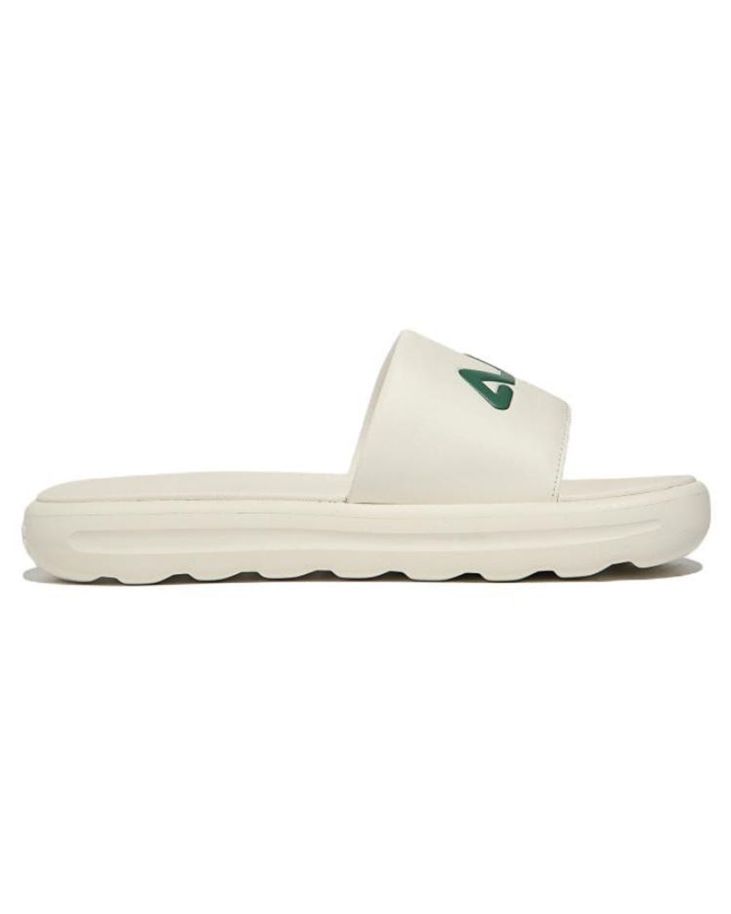 Fila White Drifter V2 Large Logo Slides for men