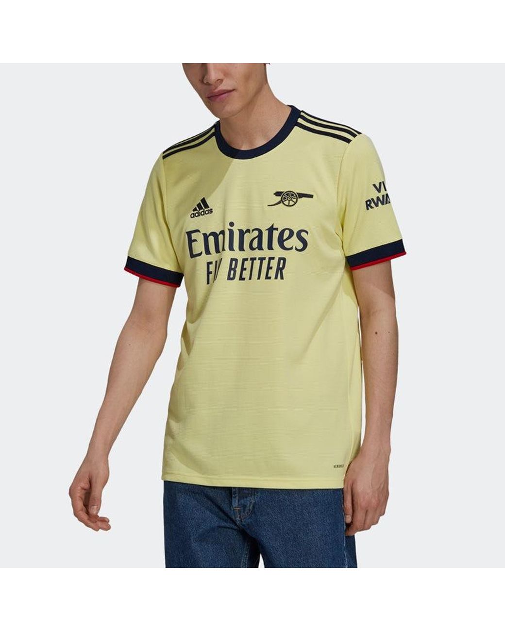 Adidas Yellow Arsenal 21/22 Away Jersey for men