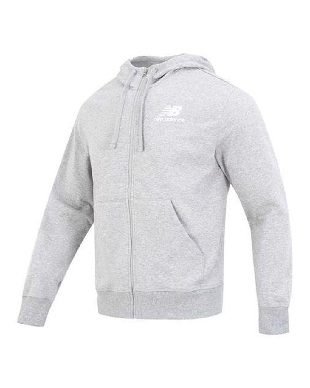 New Balance White Essentials Stacked Logo French Terry Jacket 'Classic' for men