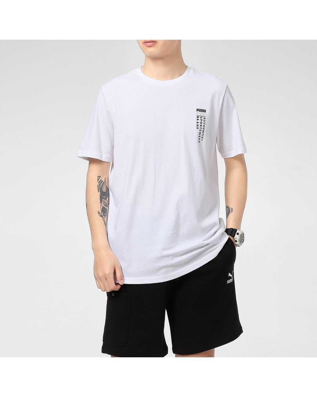 PUMA White Casual Graphic T-Shirts for men
