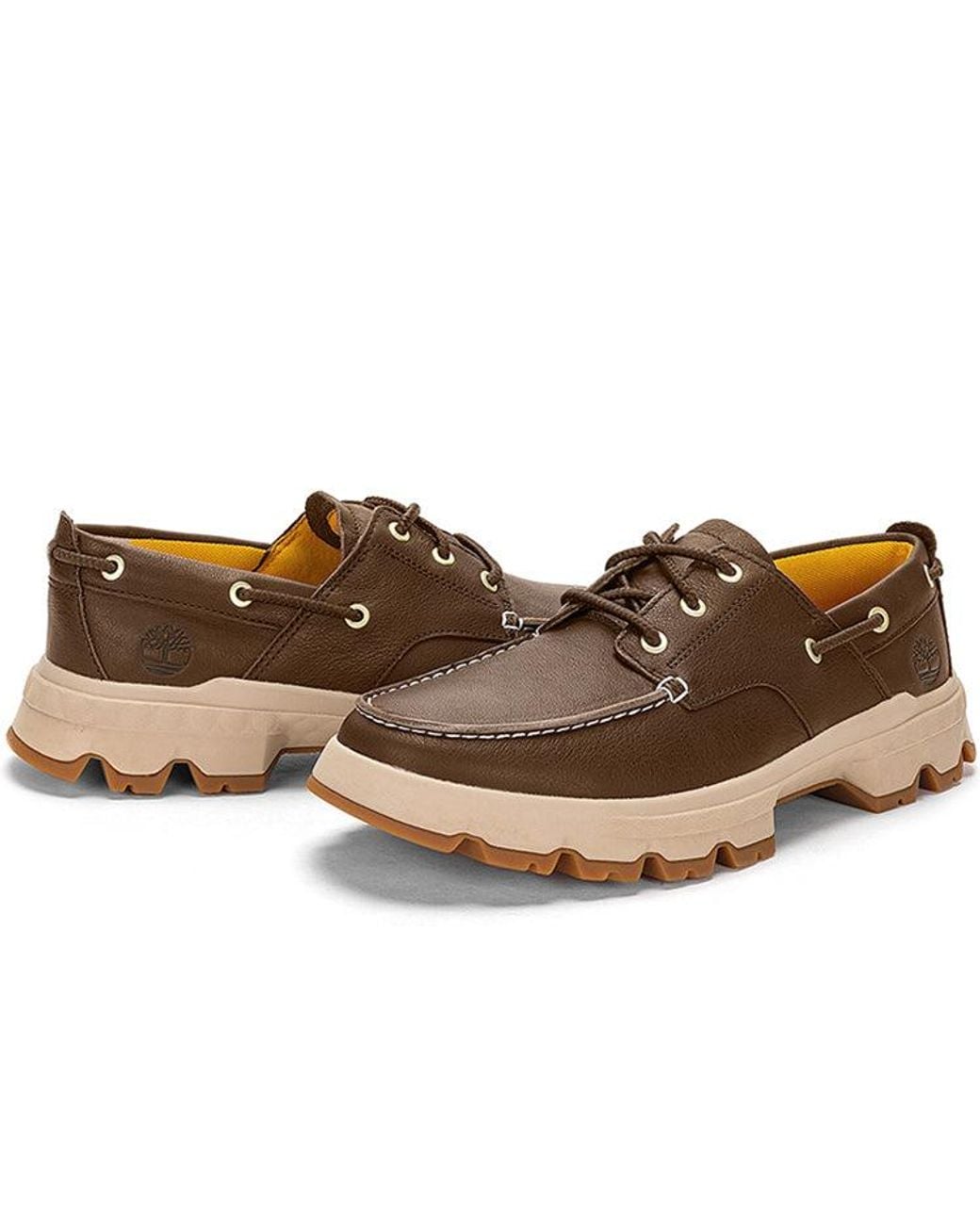Timberland Brown Greenstride Originals Ultra Leather Boat Shoes 'Dark' for men