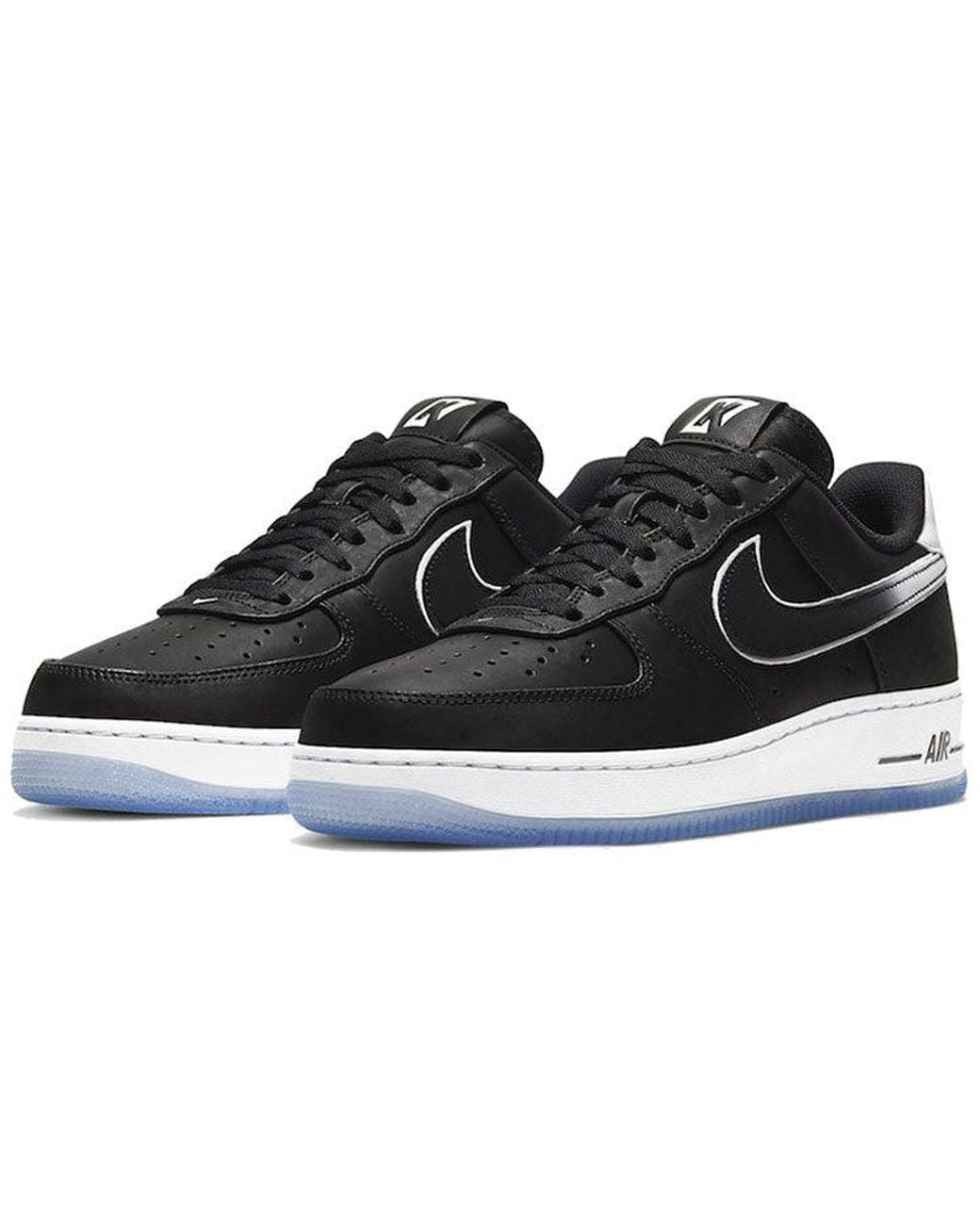 Nike Black Air Force 1 '07 'Embroidered Swoosh for men