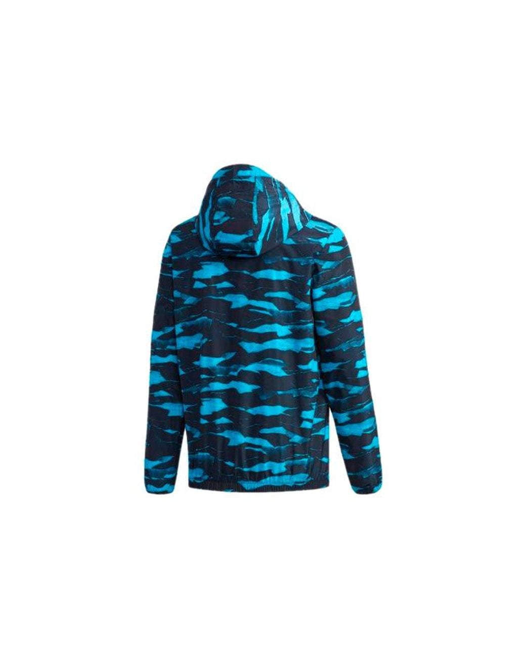 Adidas Blue Camouflage Windproof Sports Jacket for men