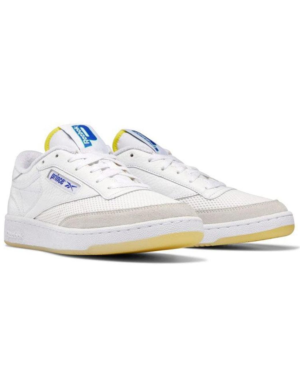 Reebok White Prince X Club C 85 Bright Cobalt' for men