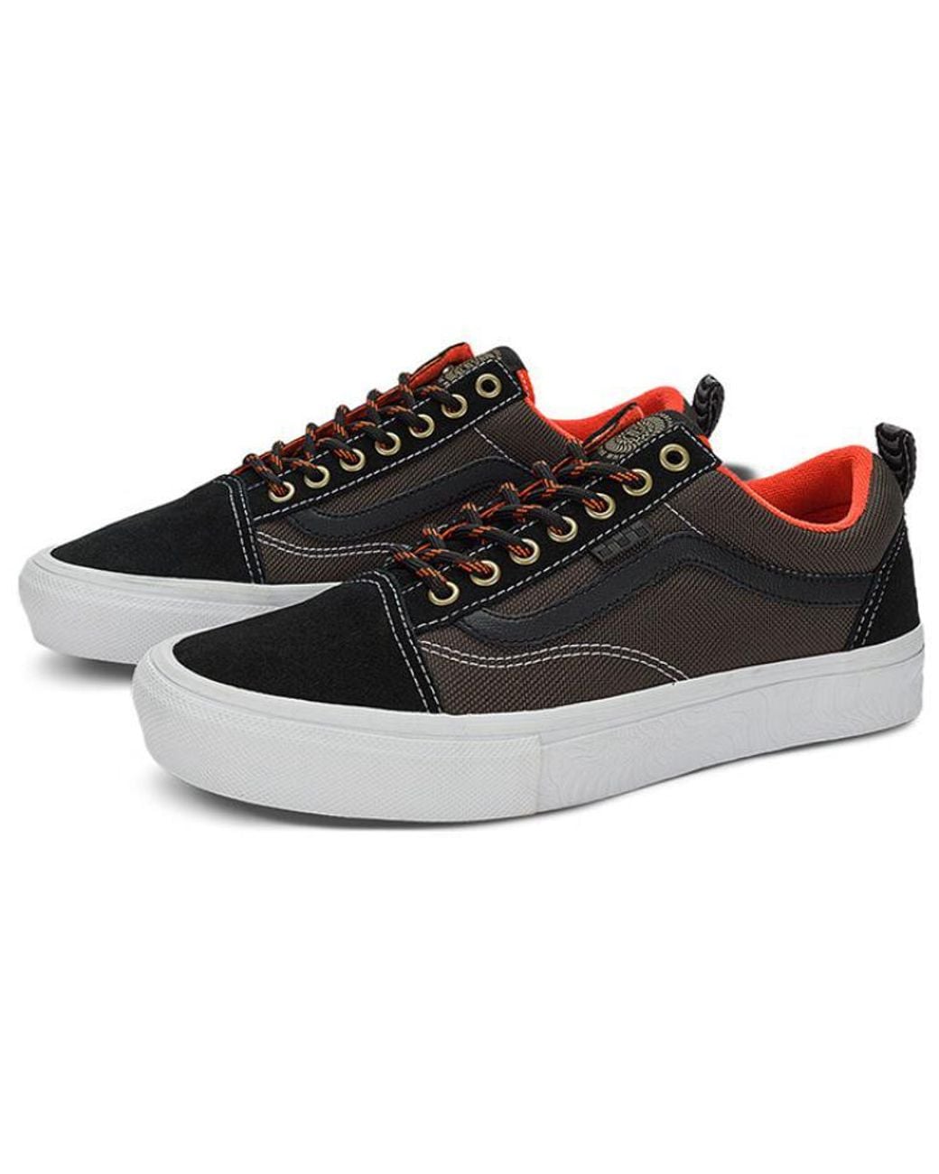 Vans Brown Old Skool X Spitfire Skate Shoes Flame' for men