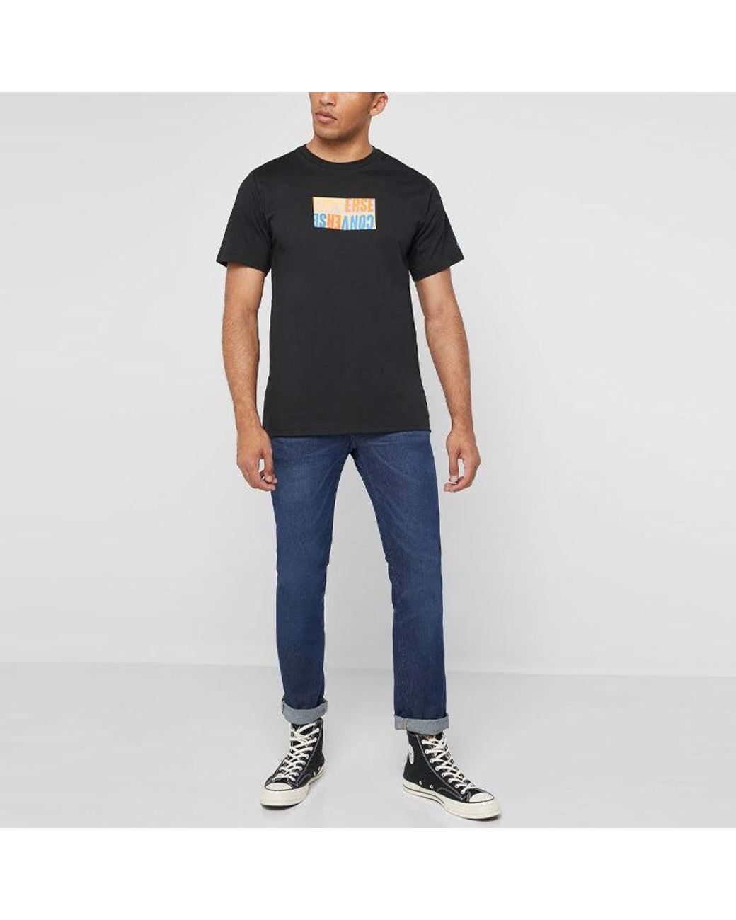 Converse Black Reverse Box Tee for men