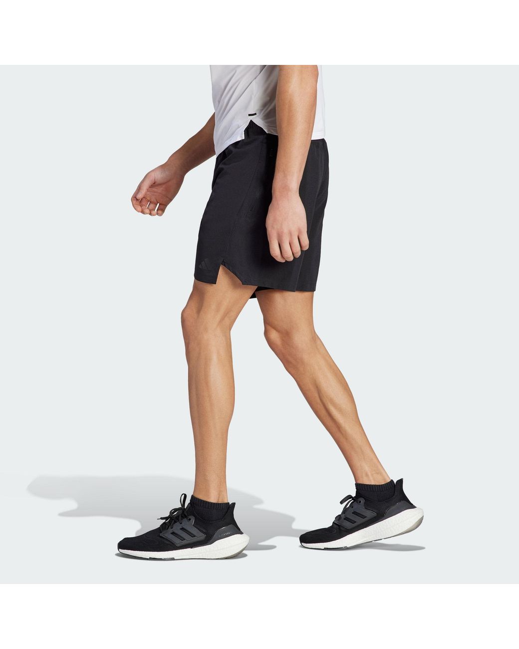 Adidas Blue Workout Knurling Shorts for men