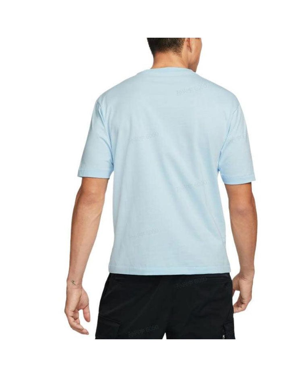 Nike Blue X Maison Chateau Rouge Crossover Retro Basketball Character Printing Short Sleeve Asia Edition for men