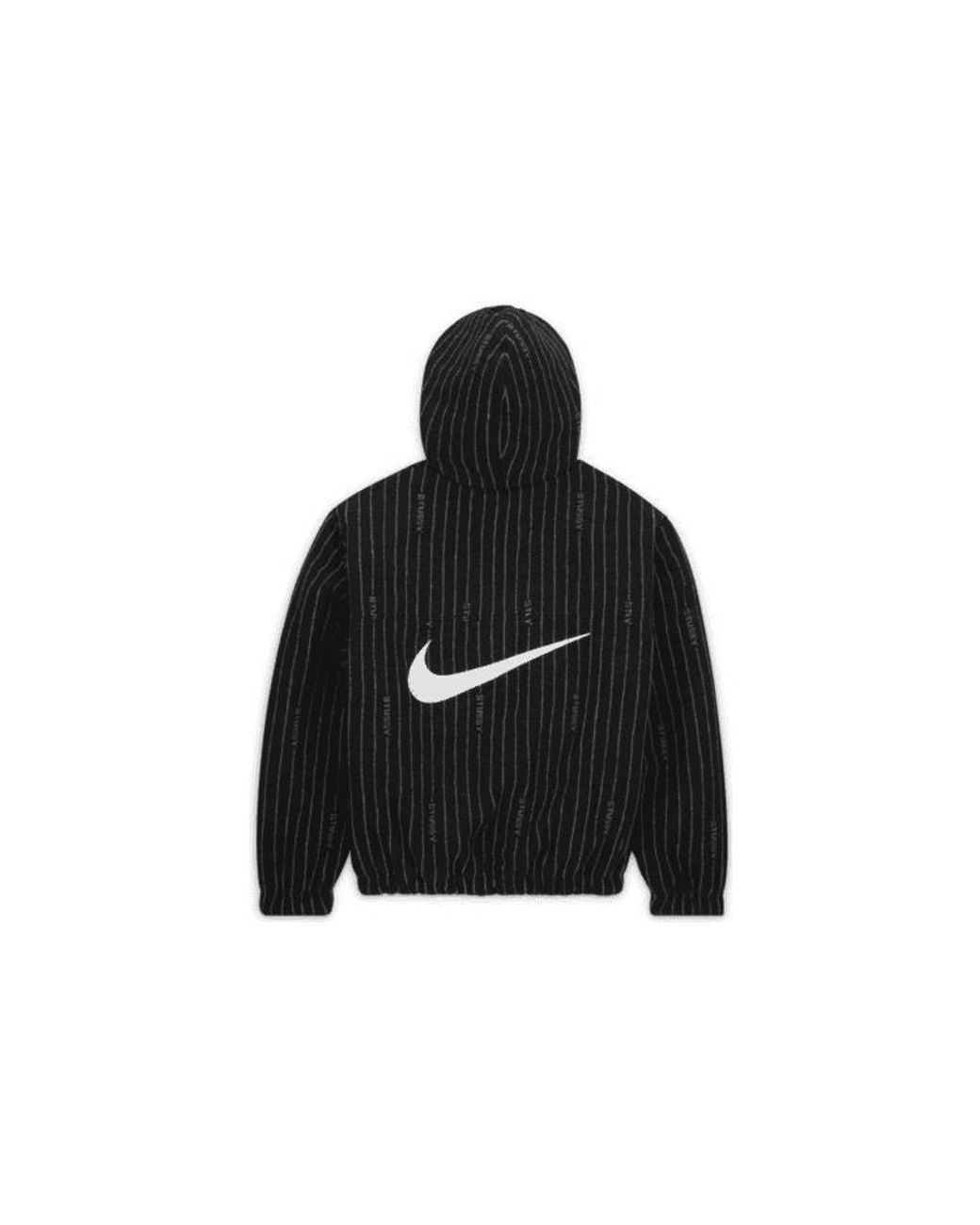 ジャケット・アウター OLD STUSSY wool jacket black Nike × Stussy Nike Stussy Striped Wool Jacket Black Size S | Grailed