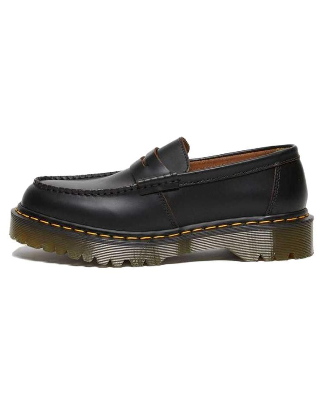 Dr. Martens Black Penton Bex Stitch Quilon Leather Loafers