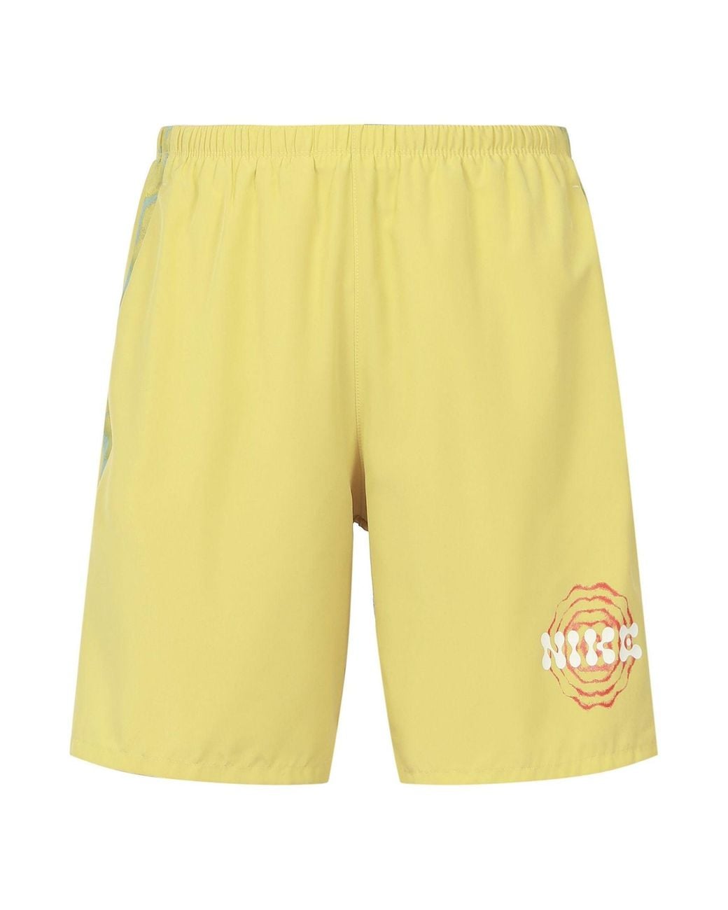 Nike Yellow Dri-Fit Solid Color Quick Dry Breathable Back Pocket Running Shorts for men