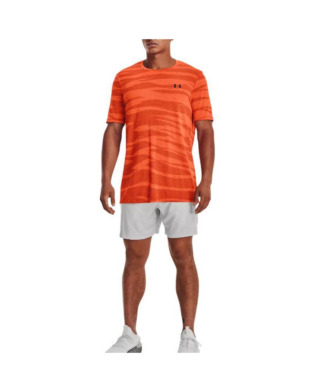 Under Armour Orange Seamless Wave T-Shirt for men
