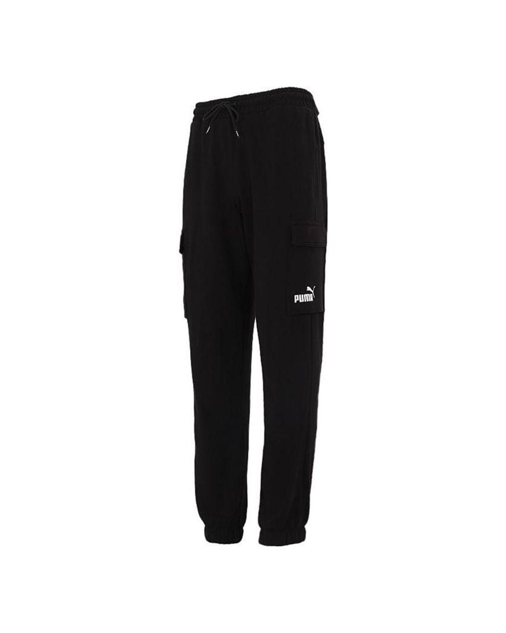 PUMA Black Running Training Breathable Knit Bundle Feet Sports Long Pants for men