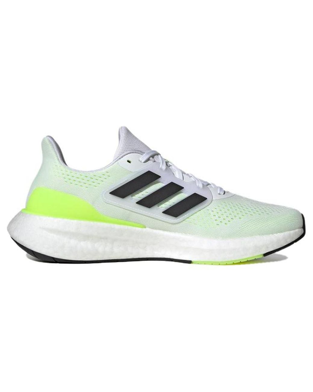 Adidas White Pureboost 23 Shoes 'Cloud Lucid Lemon' for men