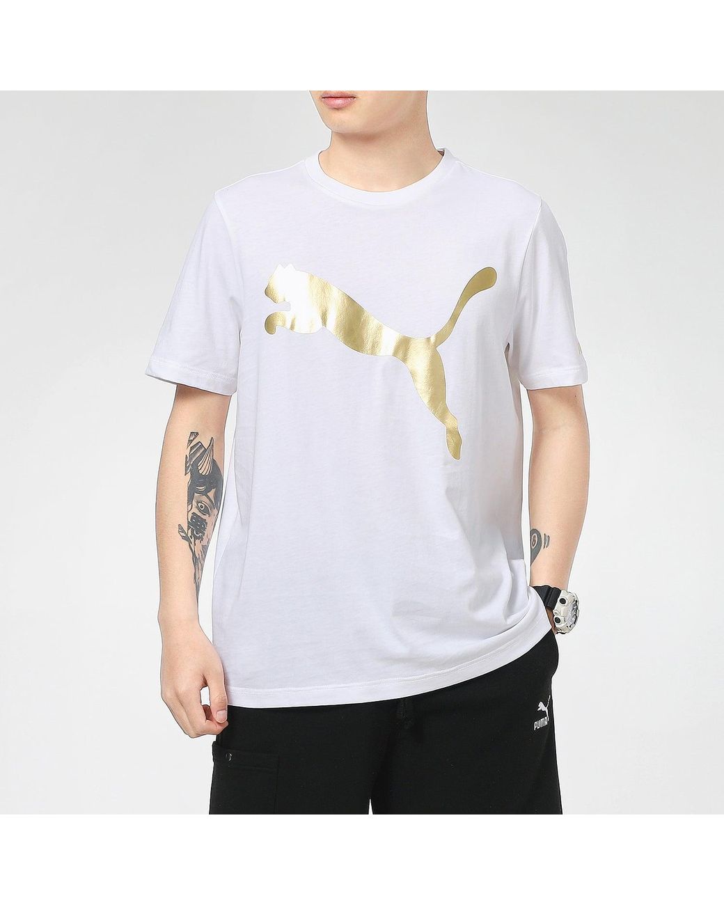 PUMA White Logo Foil Tee for men