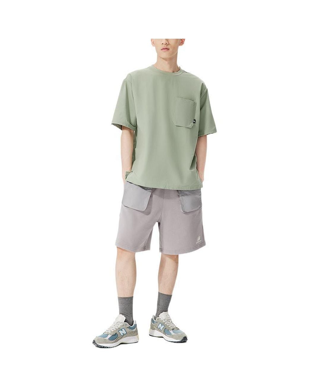 New Balance Green Logo Crew Neck Tee 'Lime' for men
