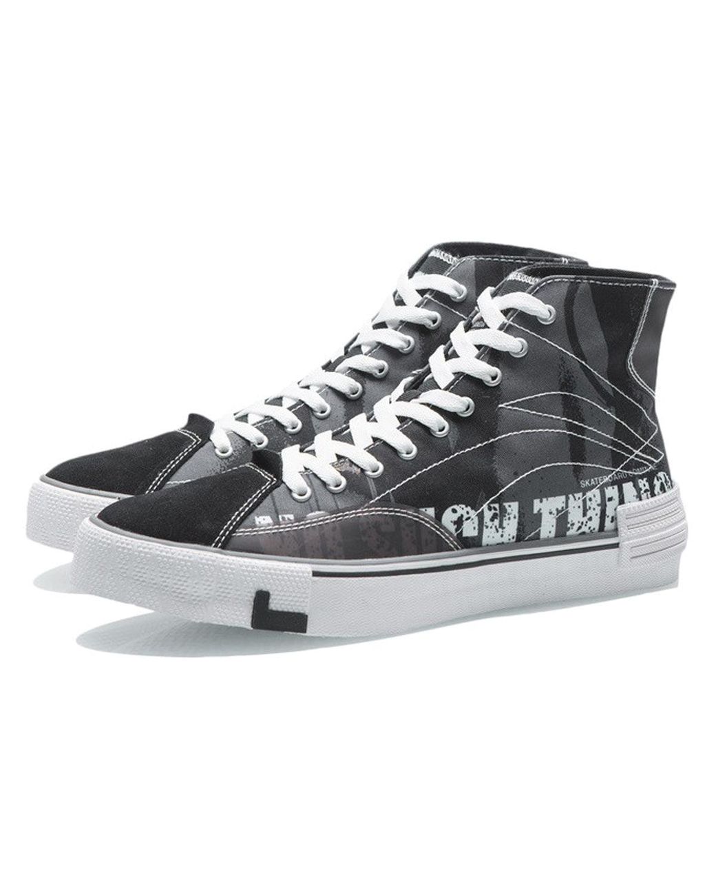 Li-ning Black Weiwu Canvas Hi Shoes for men
