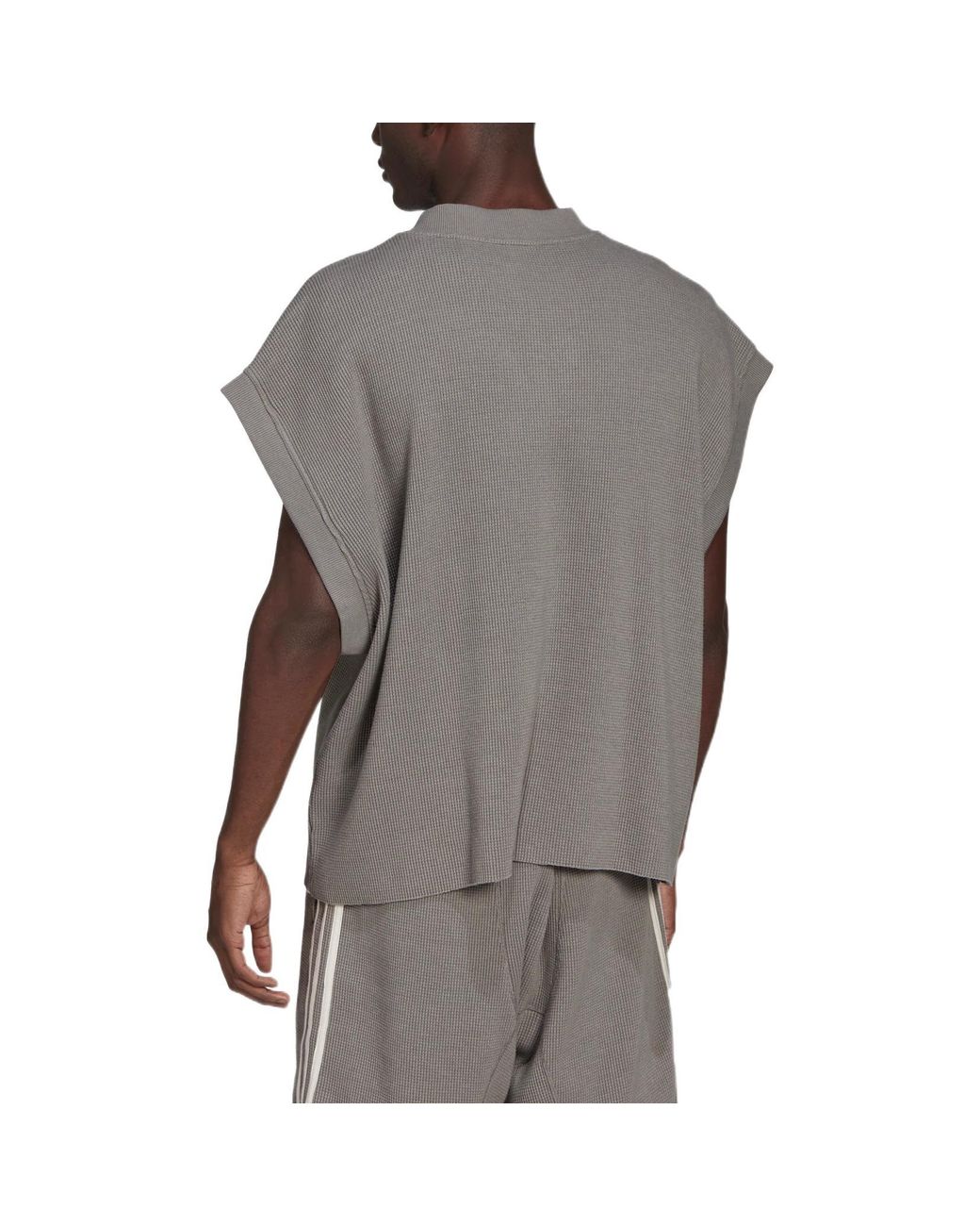 Adidas Gray Originals Version Detachable Solid Color Athleisure Casual Sports V Neck Vest for men