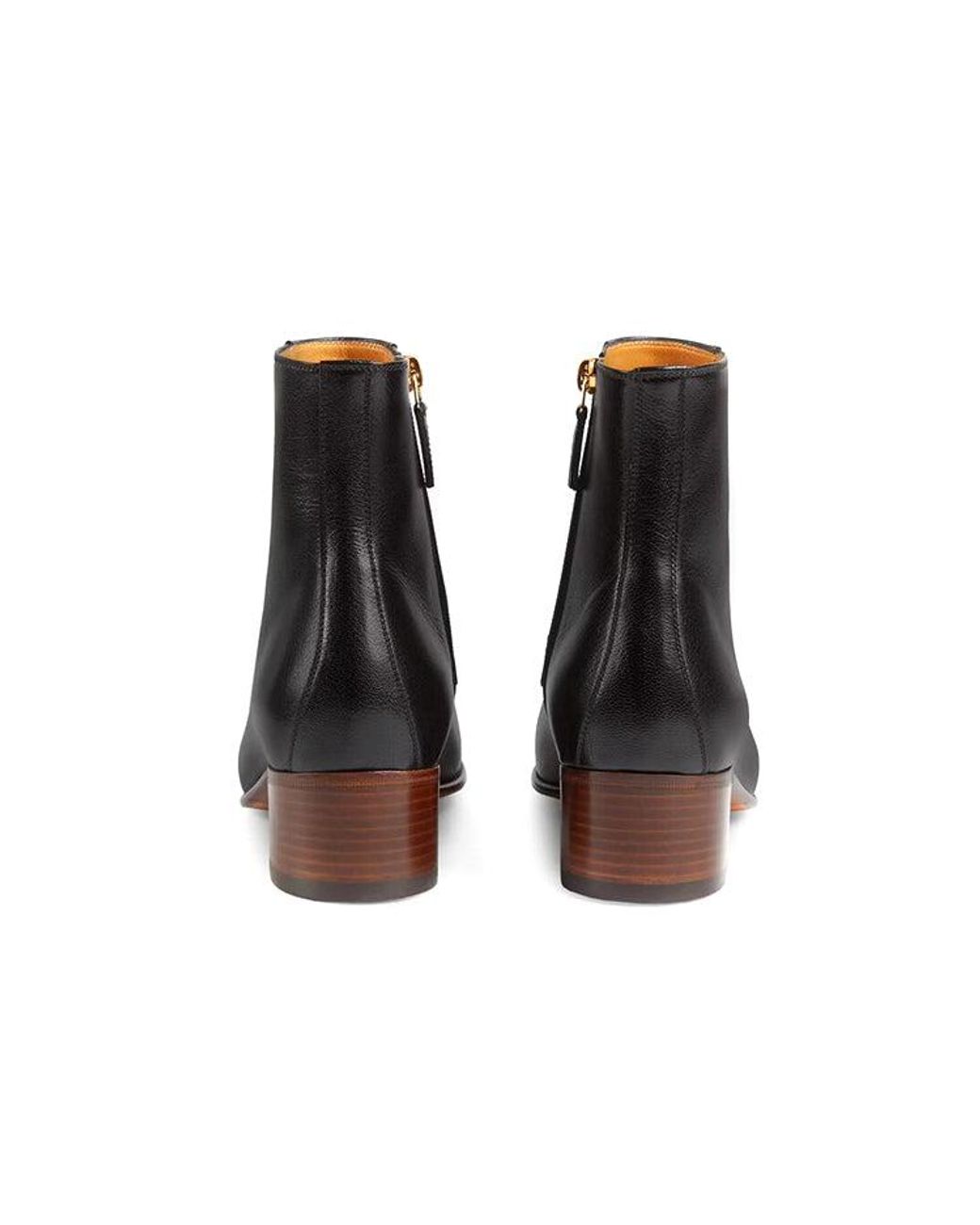 Gucci Black Interlocking G Chain Ankle Boots