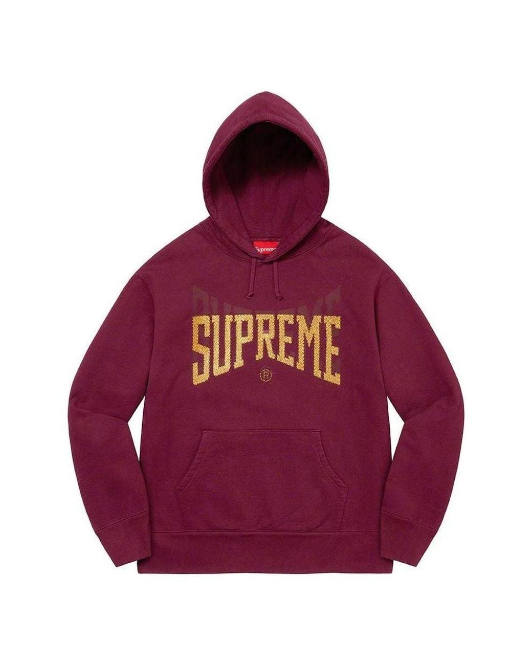 Supreme Red Rhinestone Shadow Hooded Sweatshirt for men
