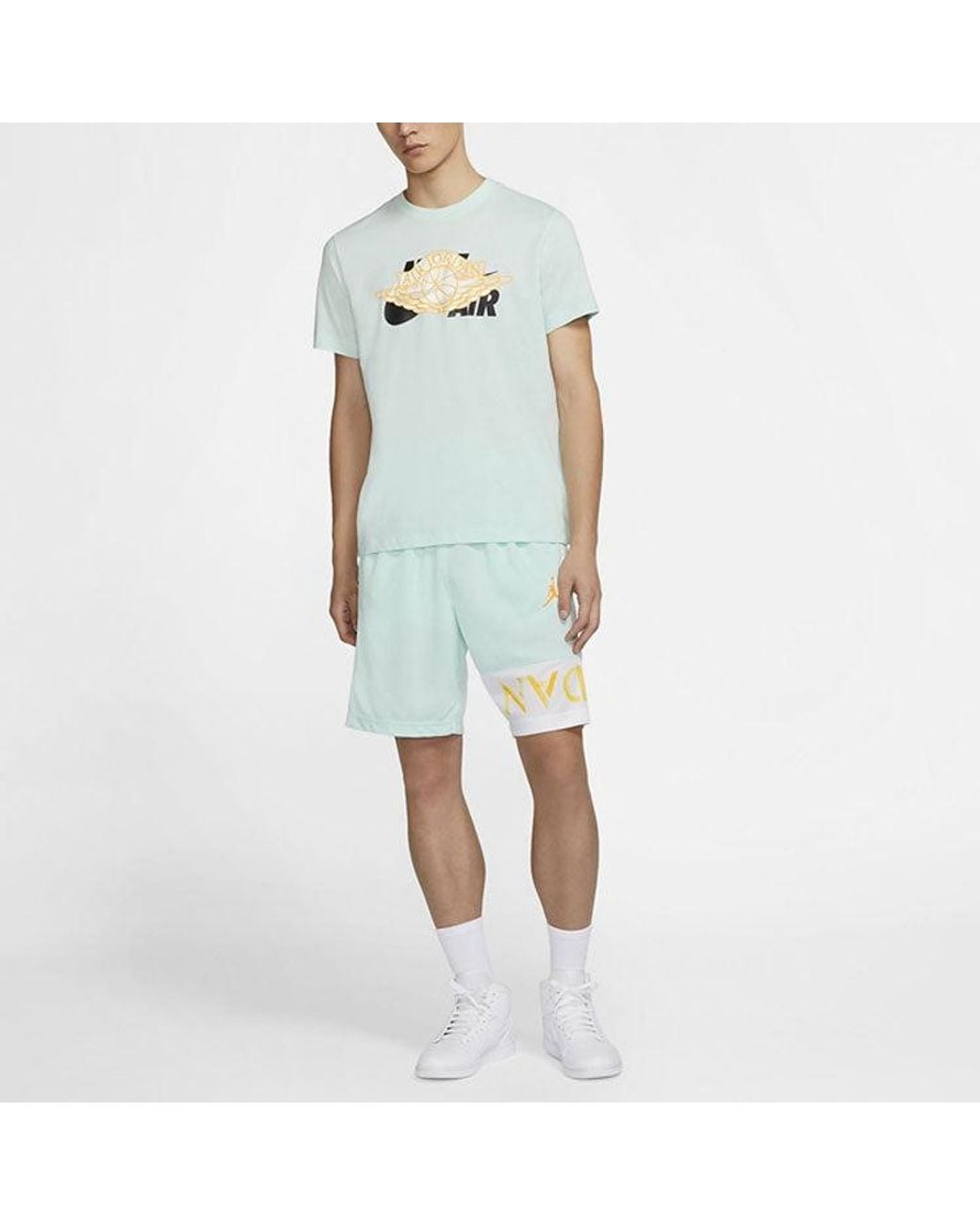 Nike Green Jumpman Air 10 Basketball Sports Shorts for men