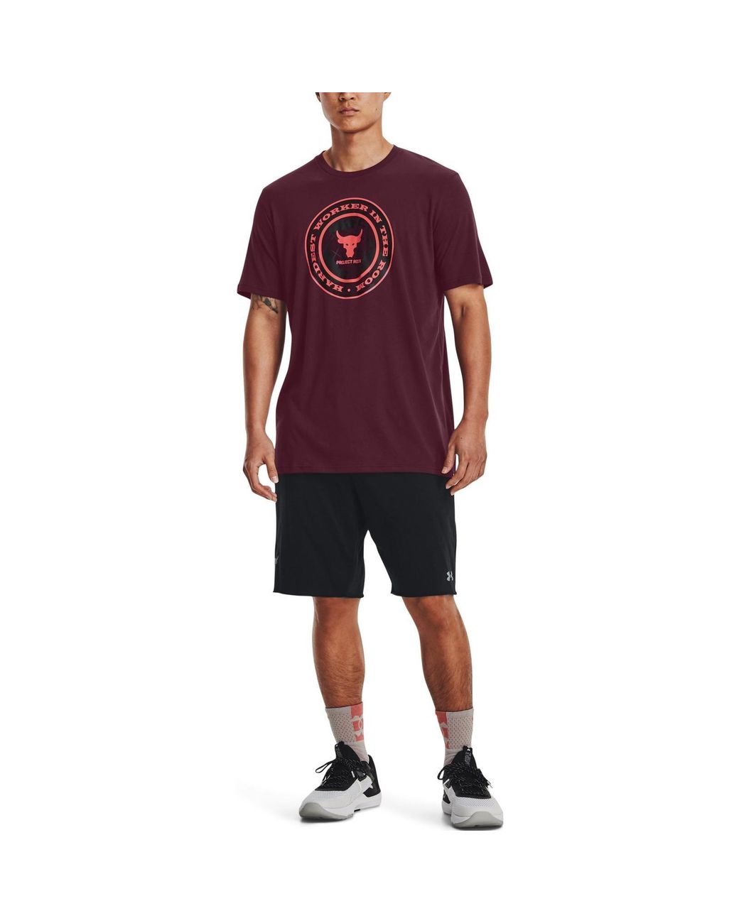Under Armour Purple Project Rock Globe T-Shirt for men