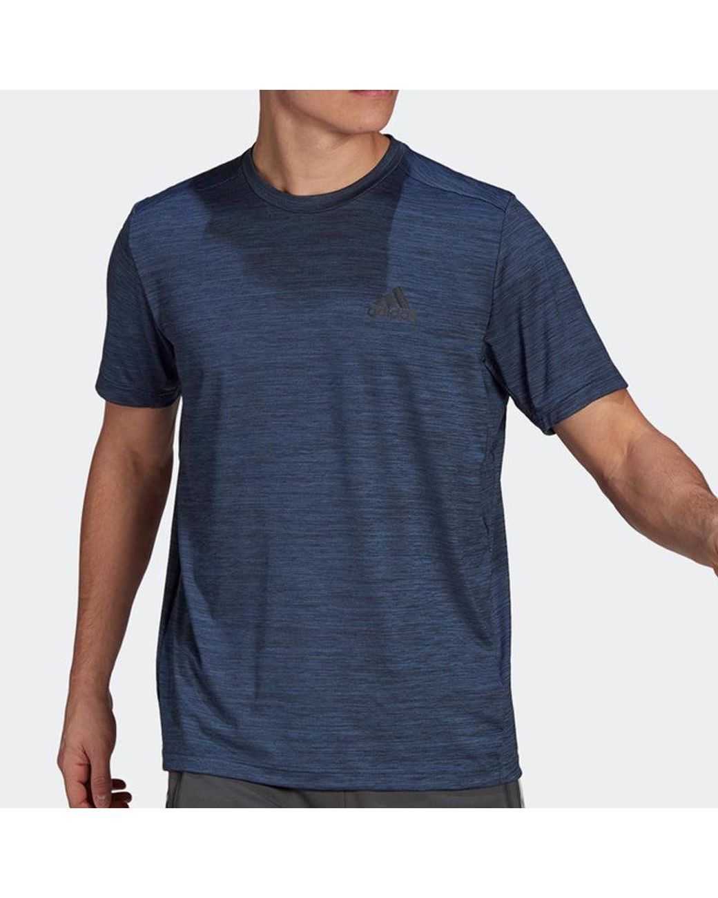Adidas Blue M Ht El Tee Casual Sports Breathable Quick Dry Short Sleeve for men