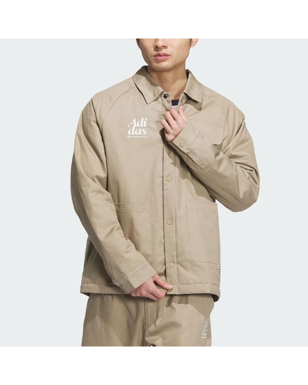 Adidas Natural Small Logo Padded Jacket Asia Sizing for men