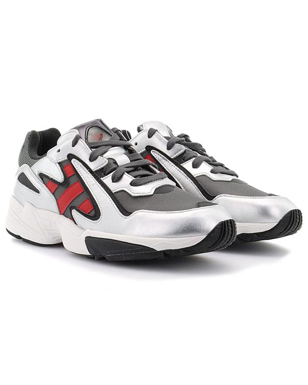 Adidas White Yung-96 Chasm Metallic Scarlet' for men