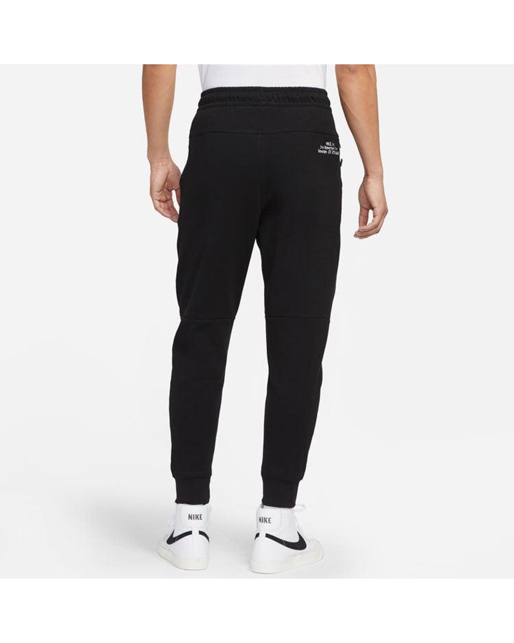 Nike Black Logo Alphabet Printing Knit Bundle Feet Sports Pants/Trousers/Joggers Autumn for men