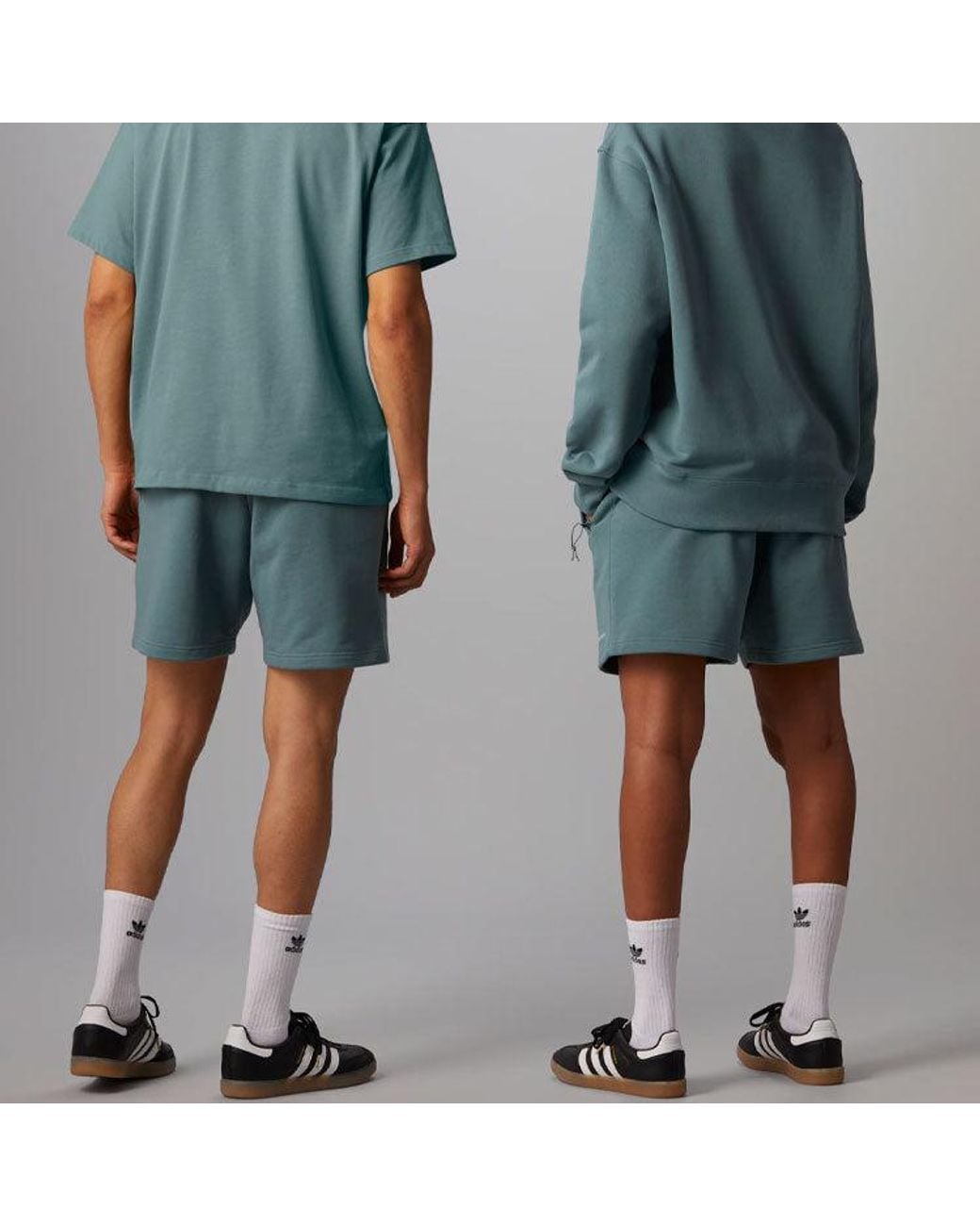 Adidas Blue Originals X Pharrell Williams Crossover Casual Breathable Solid Color Sports Shorts Green for men